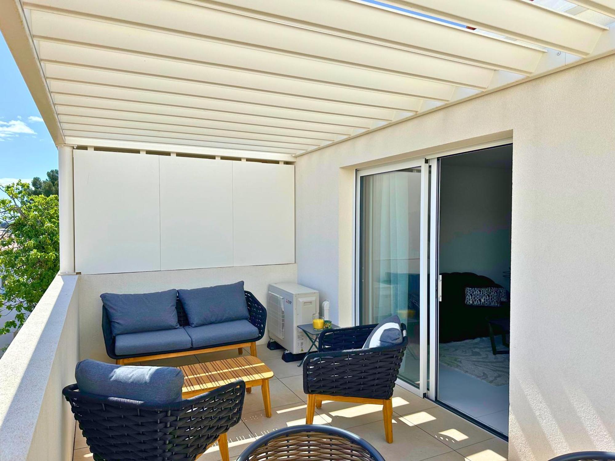 Le Square D'Evan - Appartement De Standing - Grande Terrasse Exterieure - Climatisation Saint-Aunes Eksteriør billede
