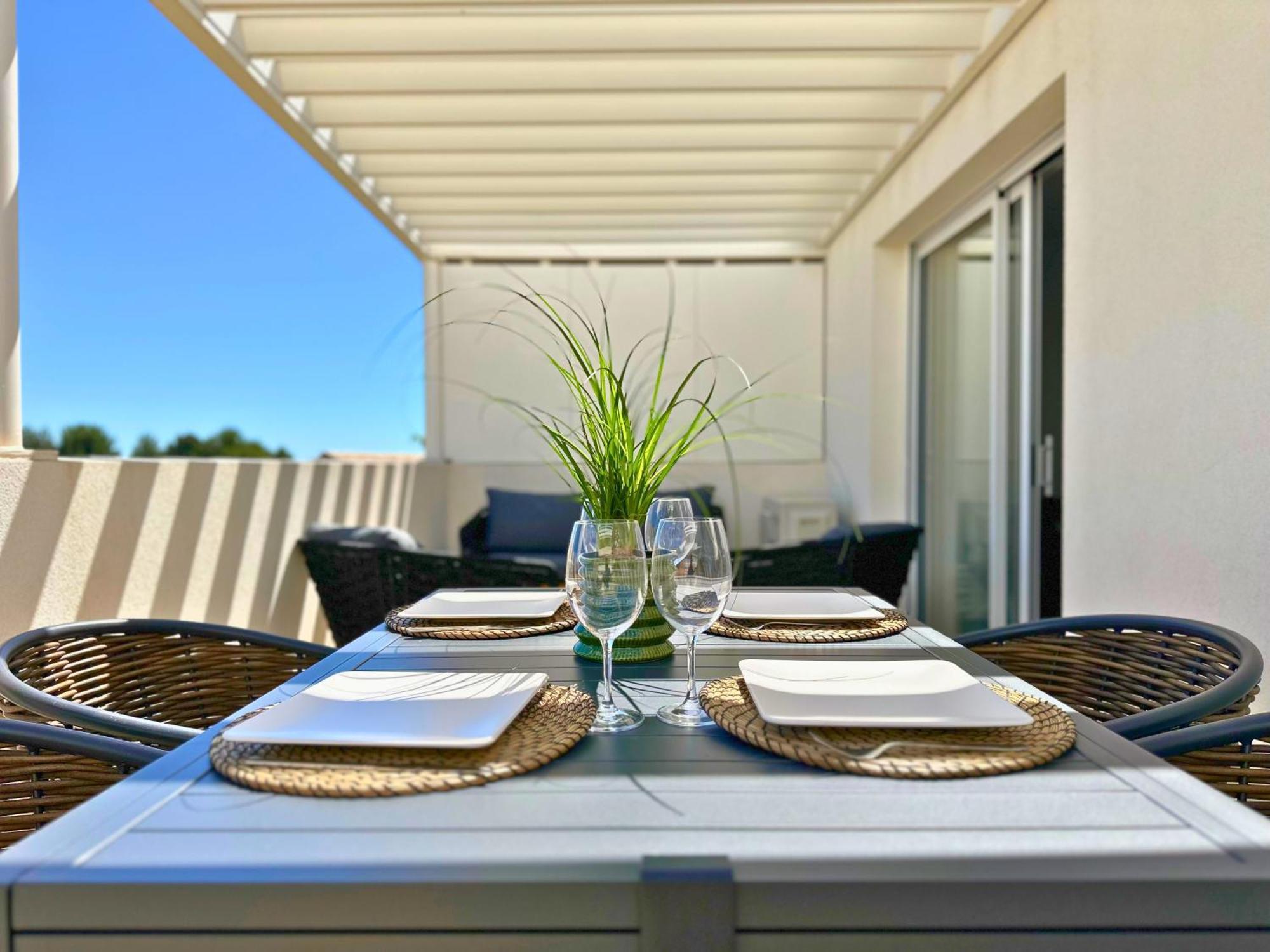 Le Square D'Evan - Appartement De Standing - Grande Terrasse Exterieure - Climatisation Saint-Aunes Eksteriør billede