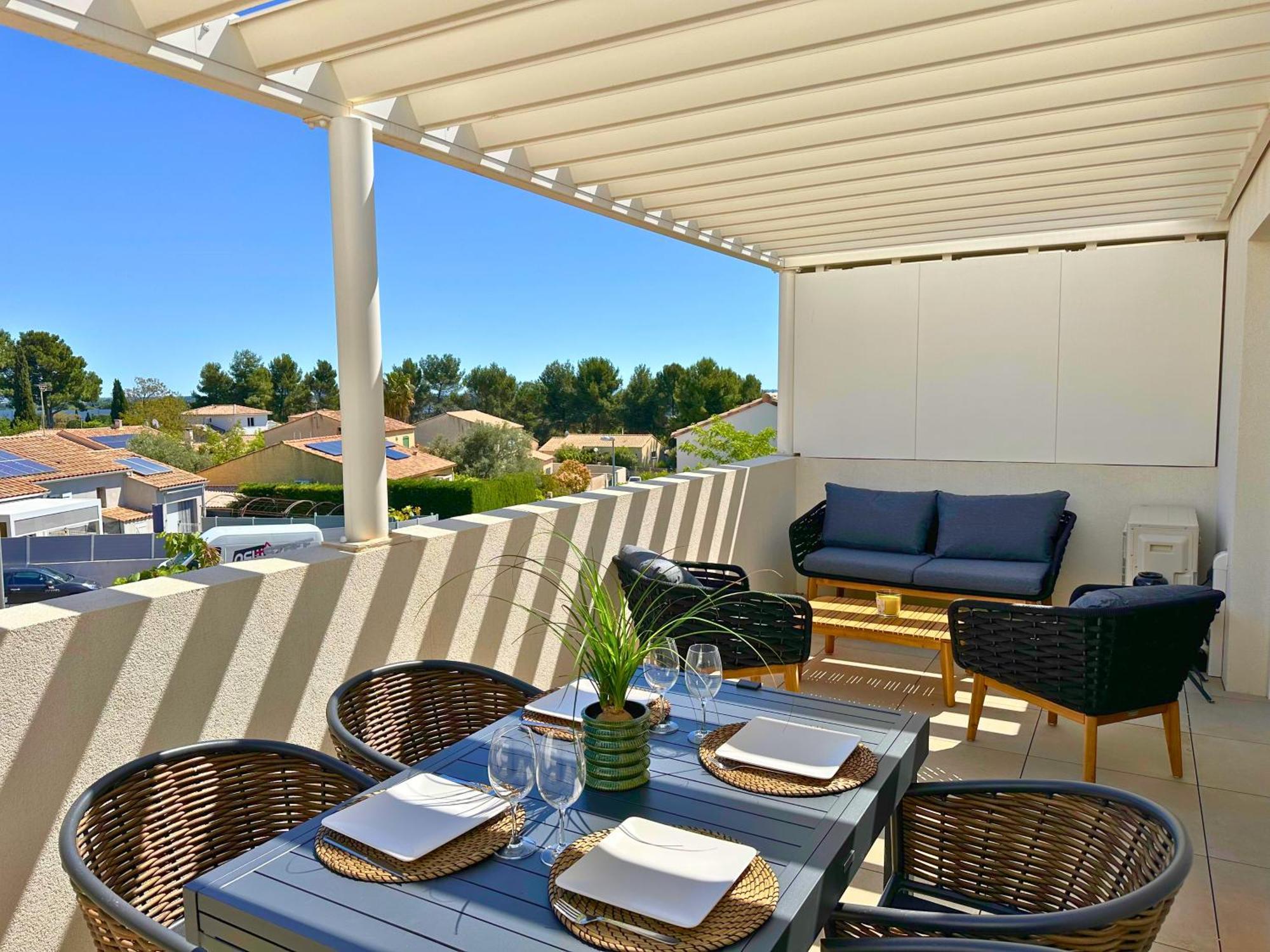 Le Square D'Evan - Appartement De Standing - Grande Terrasse Exterieure - Climatisation Saint-Aunes Eksteriør billede